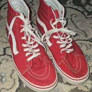 Vans Shoes Mens 11 Red High Top Canvas Old Skool Skate Sneaker